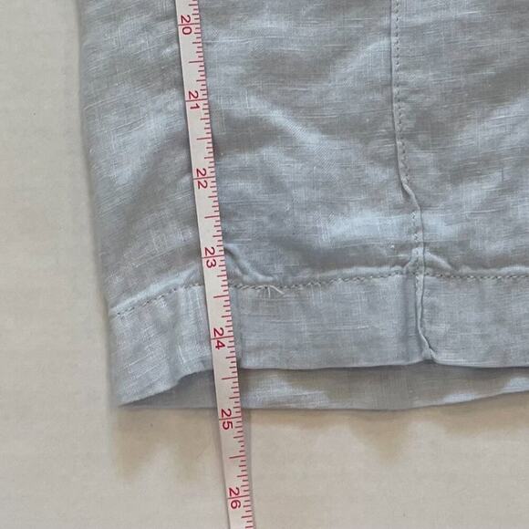 Nicole Miller Pale Blue / Baby Blue Pull on Linen Pants, Flap Pockets, Size S - Picture 9 of 10